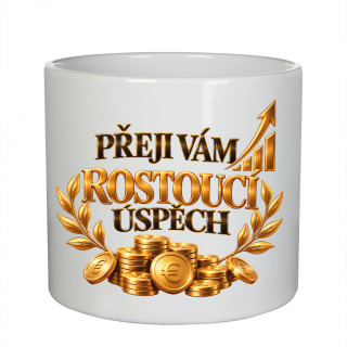 Keramický květináč "Přeji vám rostoucí úspěch"
