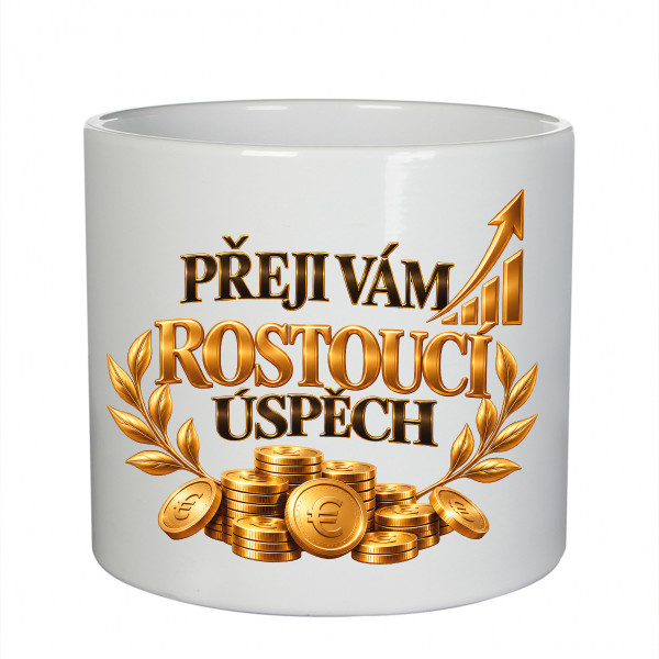 Keramický květináč "Přeji vám rostoucí úspěch"