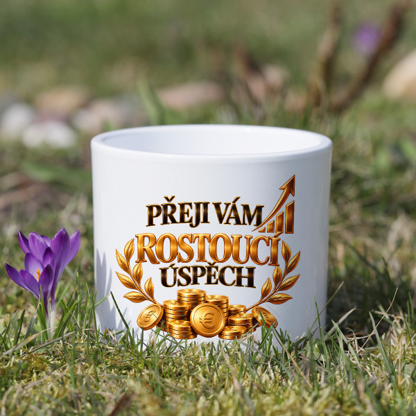 Keramický květináč "Přeji vám rostoucí úspěch"