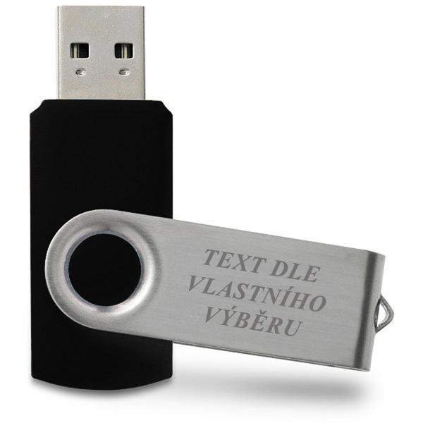 Klasický USB flash disk (s možností gravírování za příplatek) (černý, 16 GB)