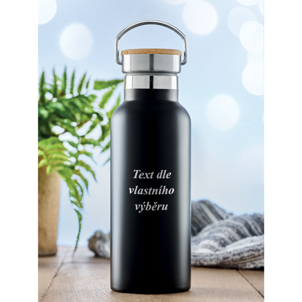 Kovová láhev na vodu "HELSINKI" s vlastním gravírovaným textem (500ml)
