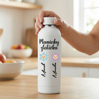 Kovová termoska "Maminky zlatíčka" s jmény podle vašeho výběru (500ml) Kovová termoska "Maminky zlatíčka" s jmény podle vašeho výběru (500ml)