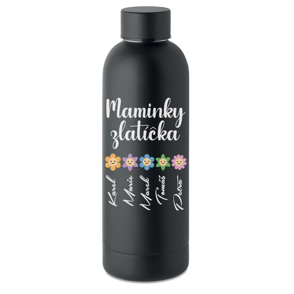 Kovová termoska "Maminky zlatíčka" s jmény podle vašeho výběru (500ml)