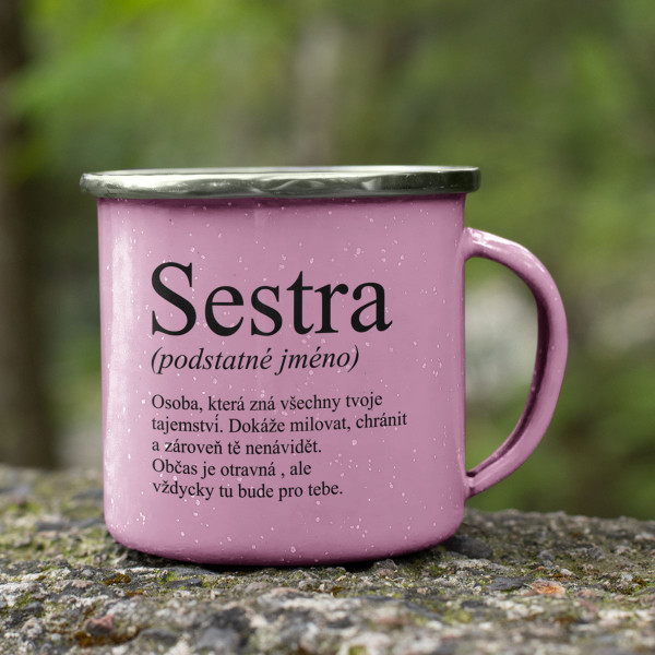 Kovový hrnek "Sestra"