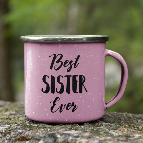 Kovový pohár "Best sister ever"