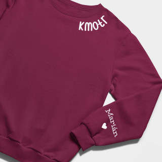 Mikina "Kmotr" s jmény dětí na rukávu (bez kapuce)