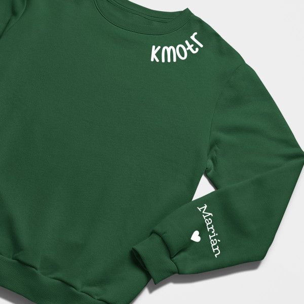 Mikina "Kmotr" s jmény dětí na rukávu (bez kapuce)