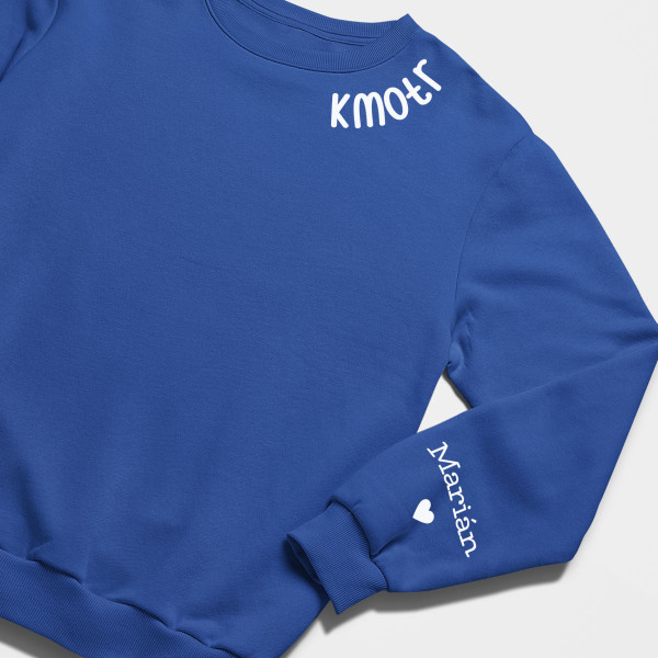 Mikina "Kmotr" s jmény dětí na rukávu (bez kapuce)