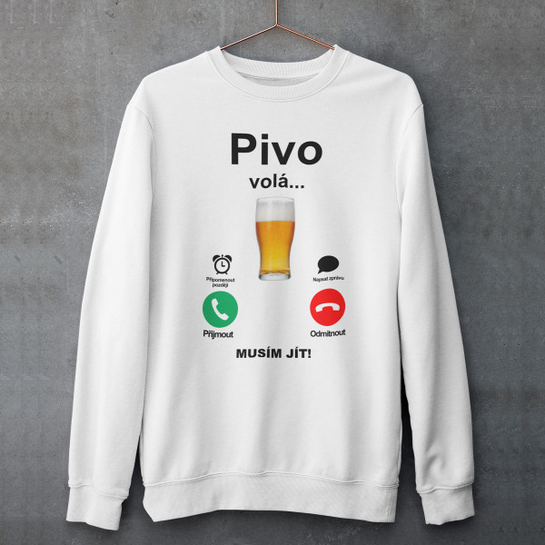 Mikina "Pivo volá" (bez kapuce)