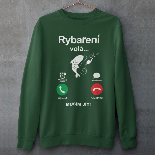 Mikina "Rybaření volá" (bez kapuce)