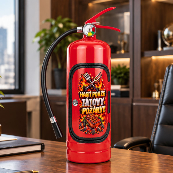 Minibar - hasicí přístroj "Hasit pouze tátovy požáry!"