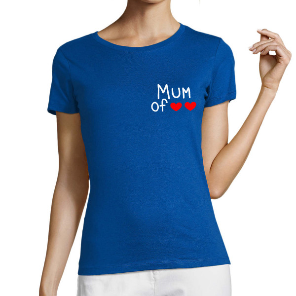 Dámské tričko "Mum" s počtem srdíček dle vlastního výběru