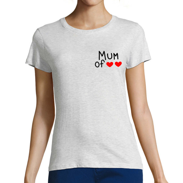 Dámské tričko "Mum" s počtem srdíček dle vlastního výběru