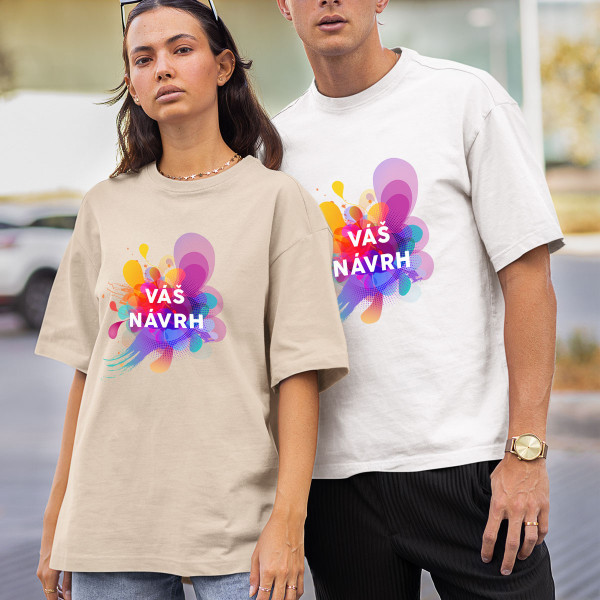 Nadměrné UNISEX tričko s vaším vlastním designem Nadměrné UNISEX tričko s vaším vlastním designem