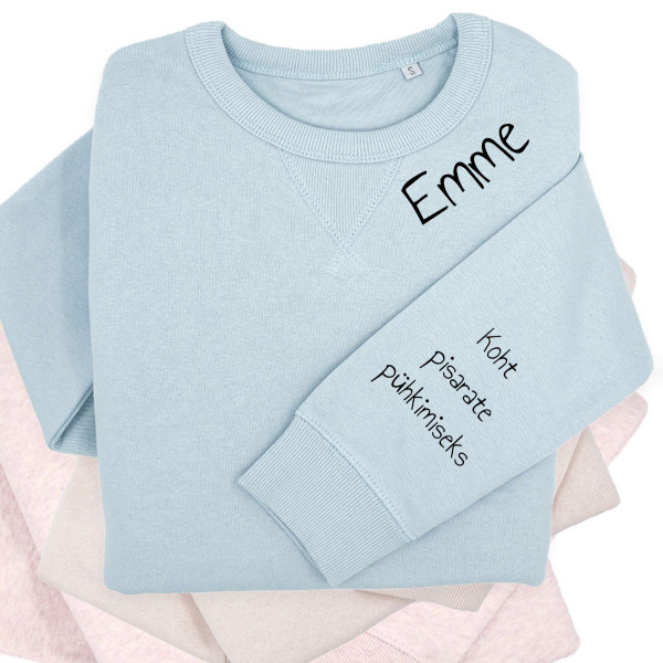 UNISEX pastelová mikina Sully „Máma“ s potiskem na rukávu