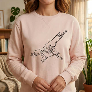 Pastelová mikina "Máma a děti" s vybranými jmény dětí