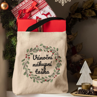 Plátěná vánoční nákupní taška