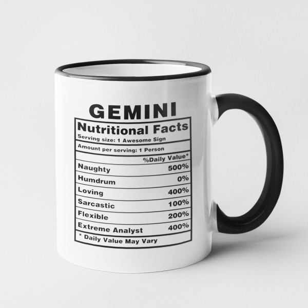 Hrnek "Gemini Nutrition Facts"