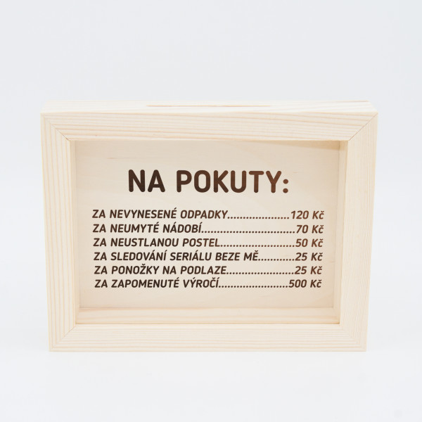 Rámeček - pokladnička "Na pokuty"