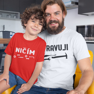 Set triček pro tátu a dítě "Opravuji - ničím"