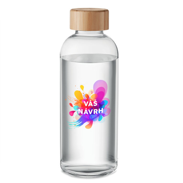 Skleněná láhev na vodu "FRIS" s vlastním designem (650 ml) Skleněná láhev na vodu "FRIS" s vlastním designem (650 ml)
