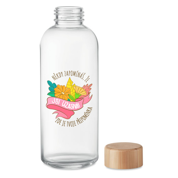Skleněná láhev na vodu "Jsi úžasná!" (650ml)