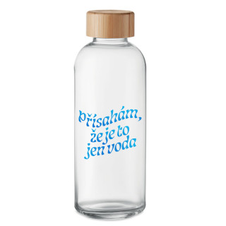 Skleněná láhev na vodu "Přísahám, že je to jen voda" (650ml)