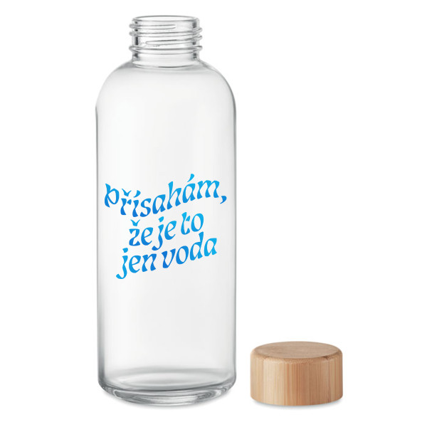 Skleněná láhev na vodu "Přísahám, že je to jen voda" (650ml)