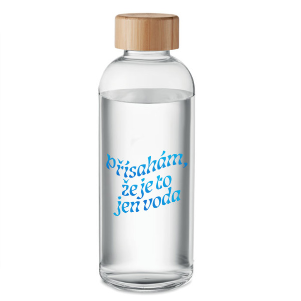 Skleněná láhev na vodu "Přísahám, že je to jen voda" (650ml)