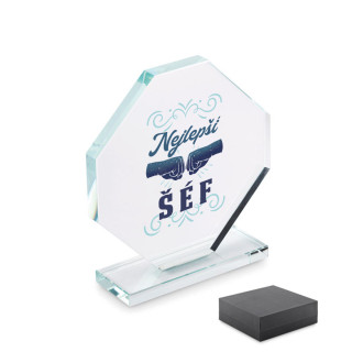 Skleněná trofej v dárkové krabičce "Nejlepší šéf"