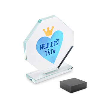 Skleněná trofej v dárkové krabičce "Nejlepší táta"