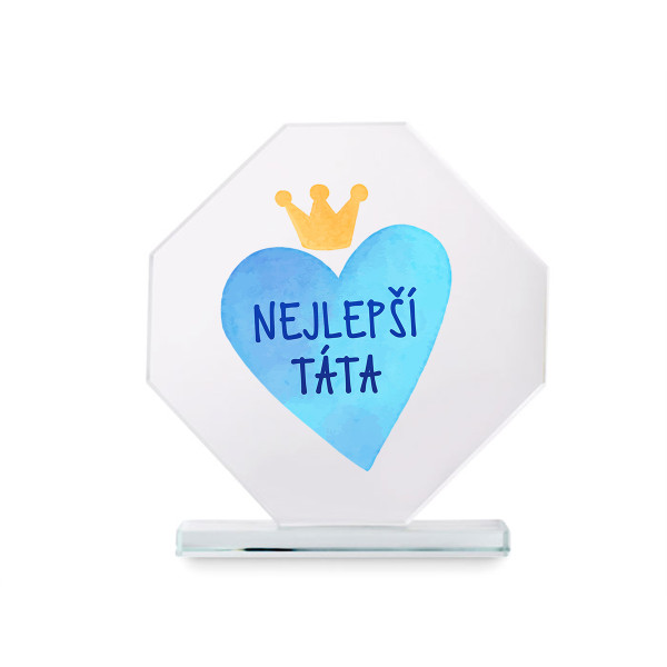 Skleněná trofej v dárkové krabičce "Nejlepší táta"
