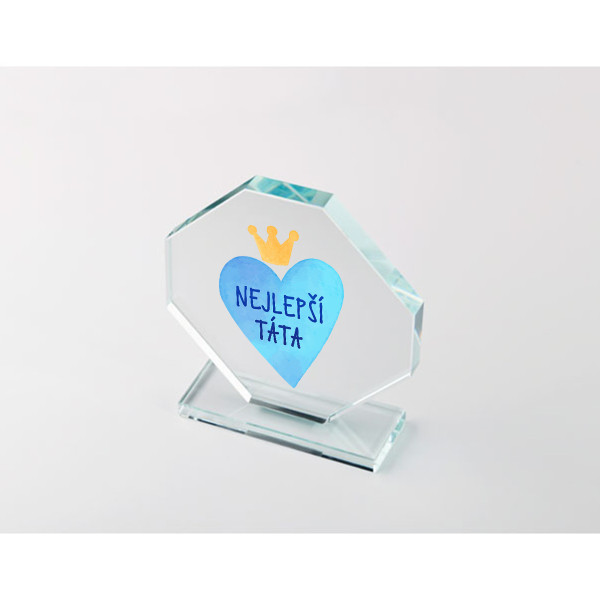 Skleněná trofej v dárkové krabičce "Nejlepší táta"