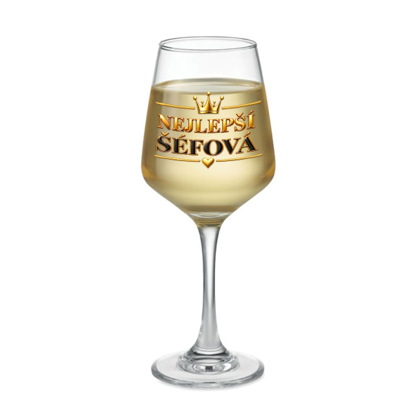 Sklenice na víno "Nejlepší šéfová" (400ml)