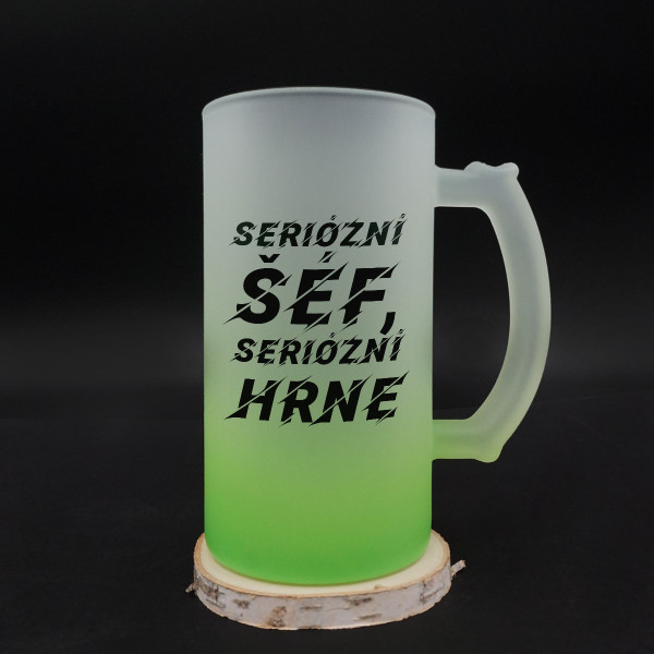 Sklenice "Seriózní šéf, seriózní hrnek“