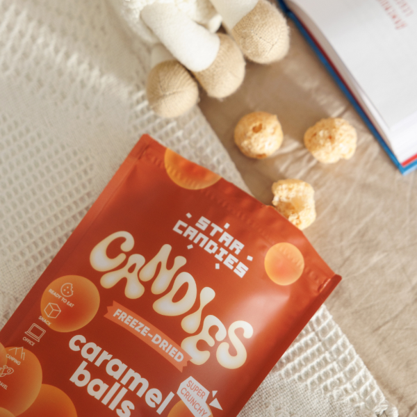 Mrazem sušené bonbony "Caramel balls" od STAR CANDIES, 40g.