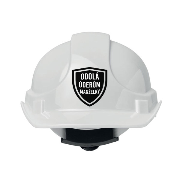 Stavební přilba "Odolá úderům manželky"