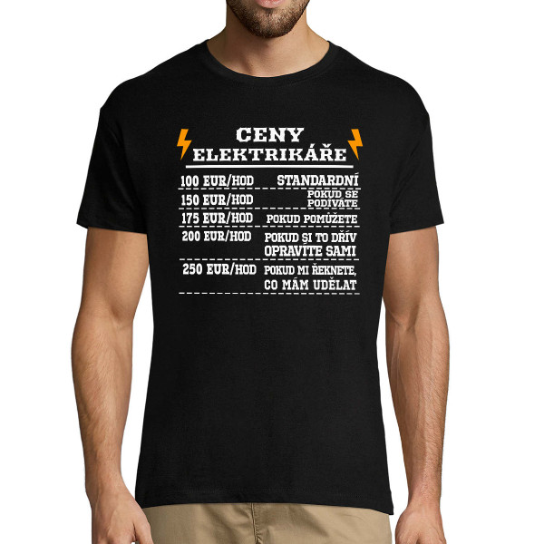 Tričko "Ceny elektrikáře"
