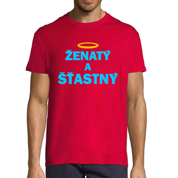 Tričko "Ženatý a šťastný (se svatozáří)"