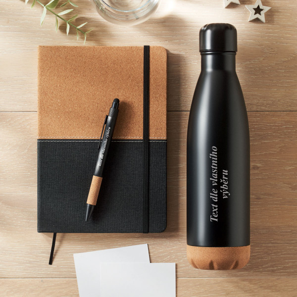 Udržitelná dárková sada "ECO Black" s textem podle vašeho výběru
