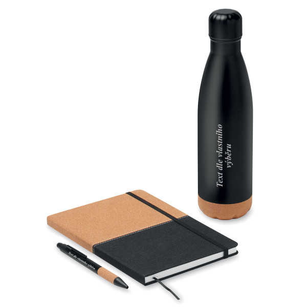 Udržitelná dárková sada "ECO Black" s textem podle vašeho výběru