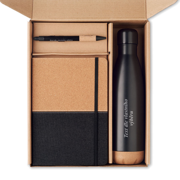 Udržitelná dárková sada "ECO Black" s textem podle vašeho výběru