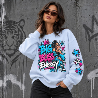 Unisexová mikina v pastelových barvách "Big Boss Energy" Unisexová mikina v pastelových barvách "Big Boss Energy"