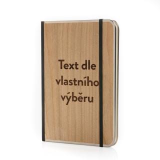 Zápisník formátu A5 s dřevěnou obálkou "TREELINE" s vaším vlastním textem