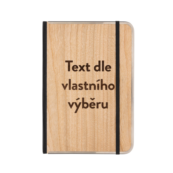 Zápisník formátu A5 s dřevěnou obálkou "TREELINE" s vaším vlastním textem